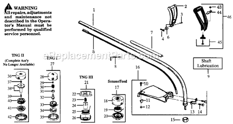 Page B Diagram and Parts List for GTI17  Weed Eater Trimmer